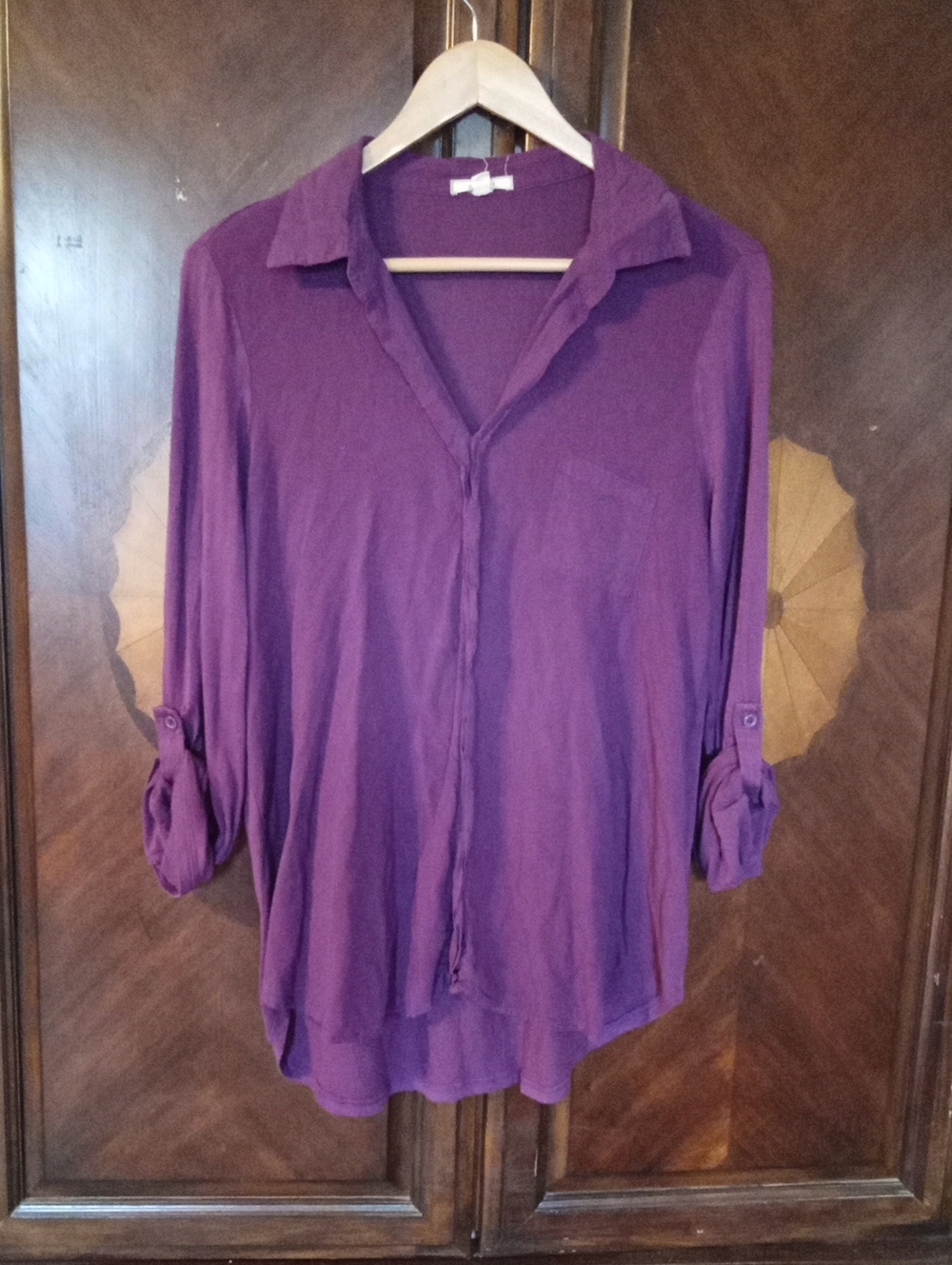 Purple Sz Large Women’s Top Shirt Dleione Long Sleeve